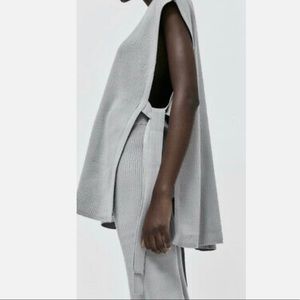 [NEW / ZARA] GREENISH GREY BOWS KNIT VEST